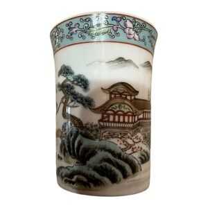 Vintage Ben Rickert Fine China Oriental Landscape Tumbler made in Japan